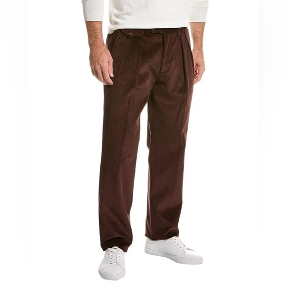 NWT J. McLaughlin Lange Men’s Solid Pant, brown corduroy, size 34 - Picture 1 of 15